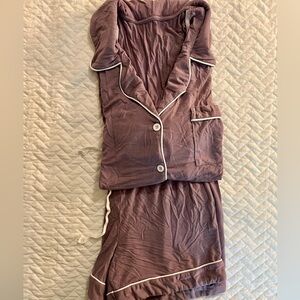 Dark Lavender Pajama Set with Pocket